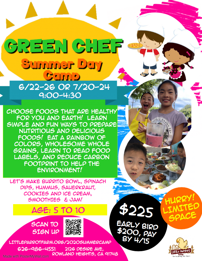 2020 Summer Camp - Green Chef 綠色小廚師暑期夏令營