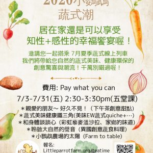 小鸚鵡農場 7月 線上蔬食課 Tea Time